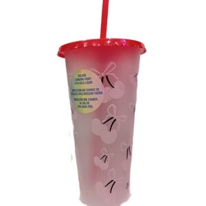Cherry Pattern Color Changing Tumbler with Straw